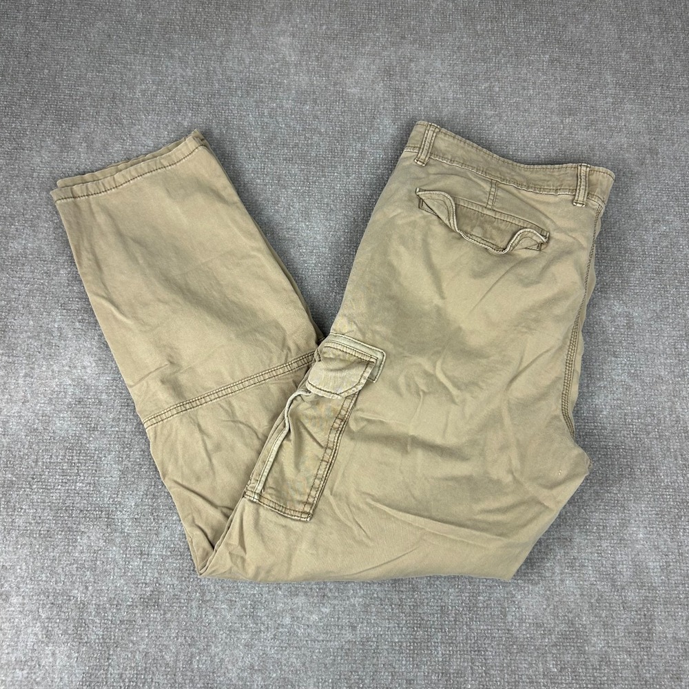 American Rag Cie Cargo Pants Mens 36X32 Khaki Cotton Pockets Mid Rise Stretch